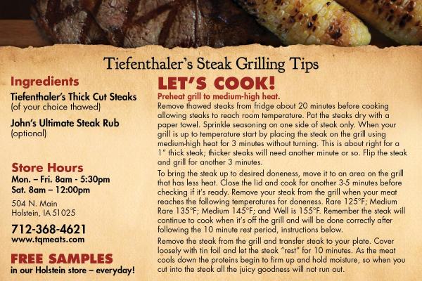 Iowa Steak Grilling Tips